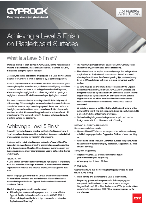 Achieving A Level 5 Finish On Plasterboard Surfaces